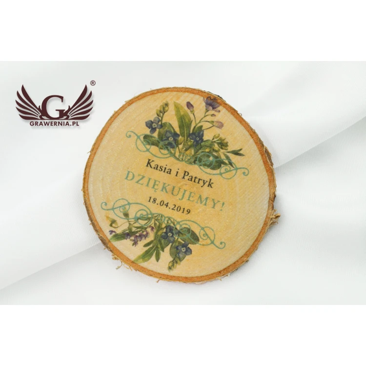Podziękowanie dla gości - plaster brzozy - PD006