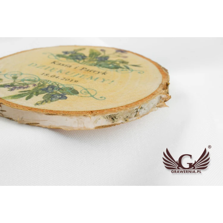 Podziękowanie dla gości - plaster brzozy - PD006