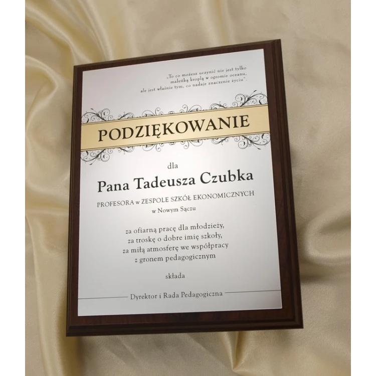 PODZIĘKOWANIE DLA NAUCZYCIELA, PROFESORA, PROMOTORA -  SL012S