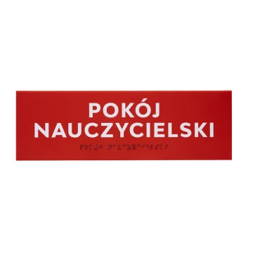 Pokój nauczycielski - ADA - tabliczka z nadrukowanymi literami i pismem Braille'a - wym. 310x100mm - TAB289