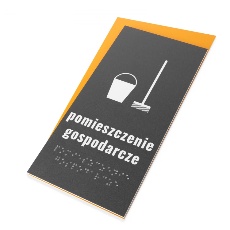 Pomieszczenie gospodarcze - tabliczka z pismem Braille'a - wym. 130x250mm - PCW twarde - HORIZON - TAB517
