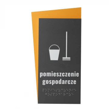 Pomieszczenie gospodarcze - tabliczka z pismem Braille'a - wym. 130x250mm - PCW twarde - HORIZON - TAB517