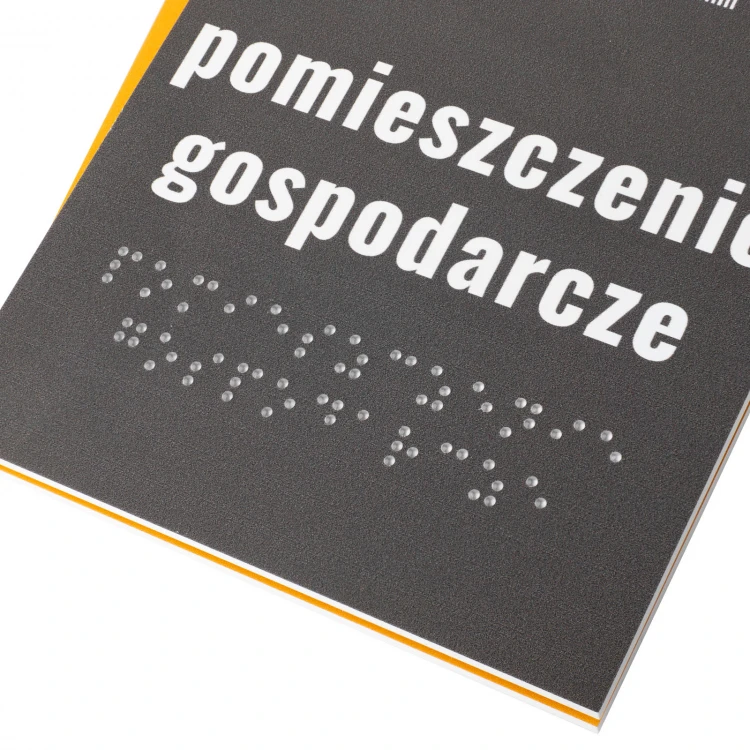 Pomieszczenie gospodarcze - tabliczka z pismem Braille'a - wym. 130x250mm - PCW twarde - HORIZON - TAB517