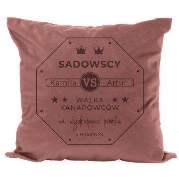 Poszewka na poduszkę z grawerem - Walka kanapowców - PNP016
