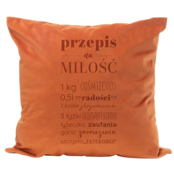 Poszewka na poduszkę z grawerem - Przepis na miłość - PNP014