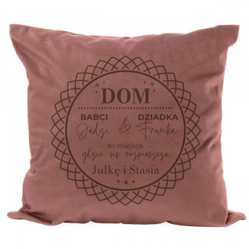 Poszewka na poduszkę z grawerem - Dom babci i dziadka - PNP022