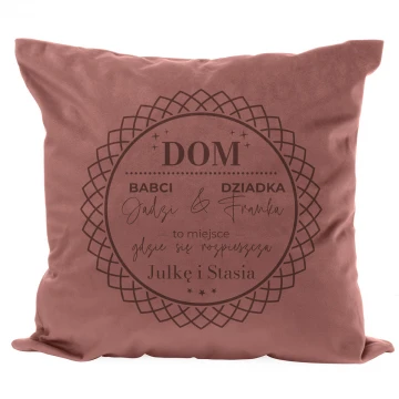 Poszewka na poduszkę z grawerem - Dom babci i dziadka - PNP022