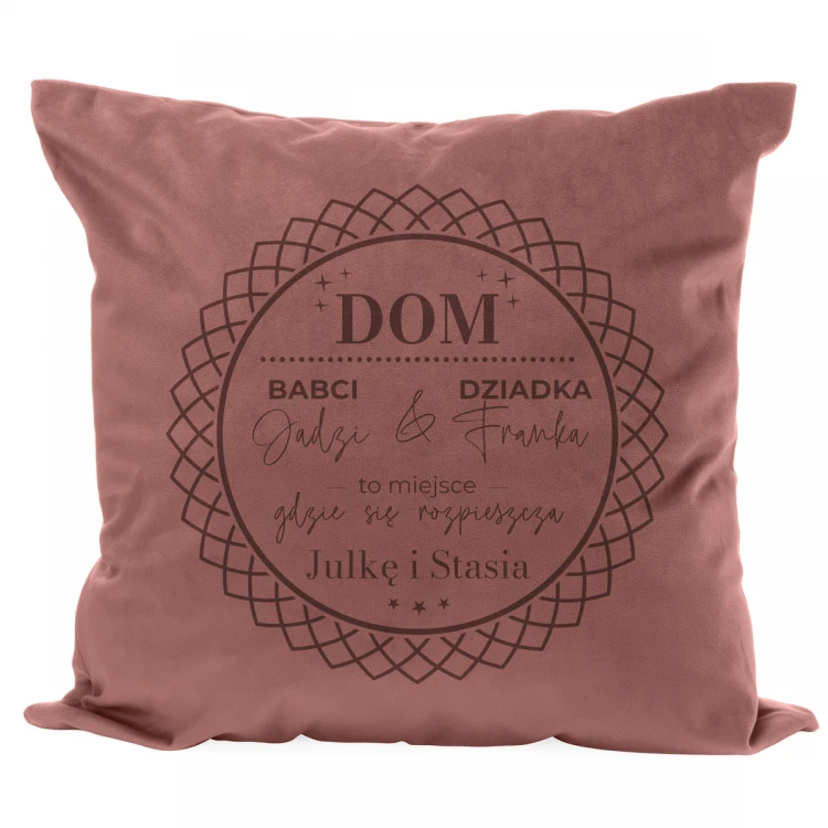 Poszewka na poduszkę z grawerem - Dom babci i dziadka - PNP022
