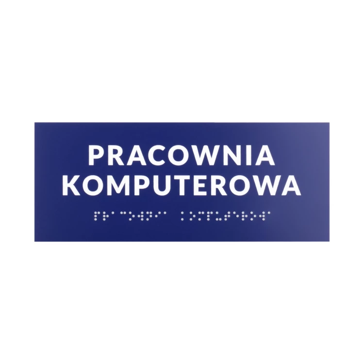 Pracownia komputerowa - tabliczka na drzwi lub ścianę z pismem Braille'a - wym. 200x80mm - TAB558