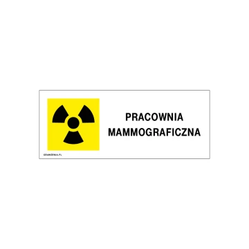 Pracownia mammograficzna - tabliczka informacyjna - wym. 250x100mm - PVC - kolorowy druk UV - TAB212