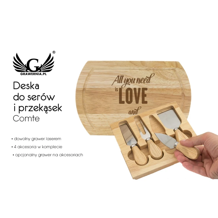 Deska do serów z dowolnym grawerem - prezent - KCH002
