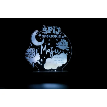Prezent na Baby Shower - Lampa LED RGB sterowana z pilota - Śpij spokojnie - L3D006