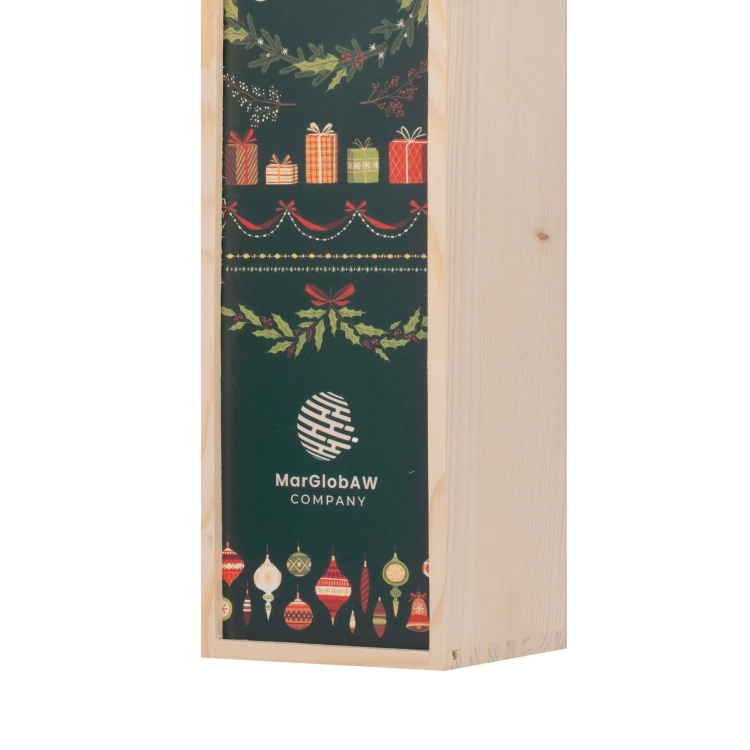 Prezent świąteczny z Twoim logo - drewniana skrzynka na alkohol - wym. 110x360mm - SK096