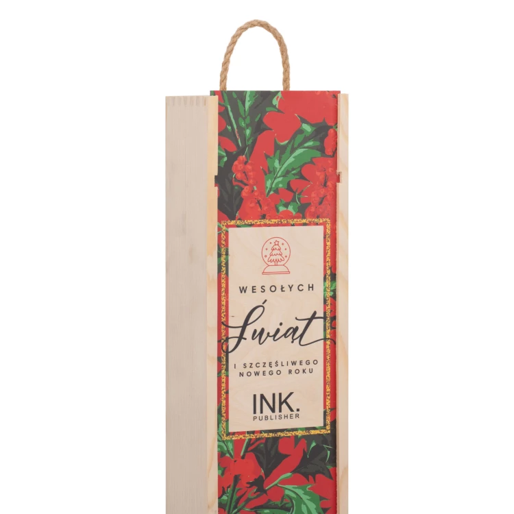 Prezent świąteczny z Twoim logo - drewniana skrzynka na alkohol - wym. 110x360mm - SK093