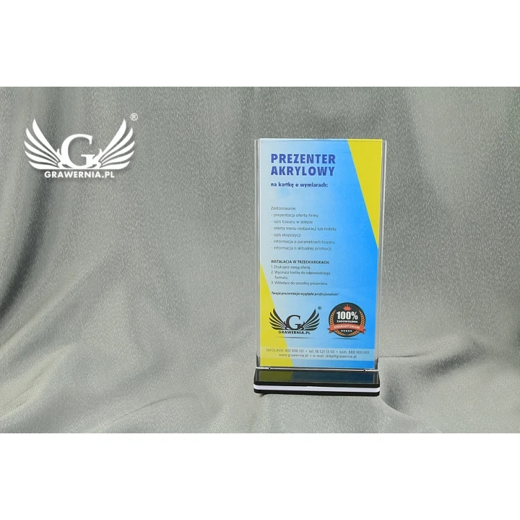 Prezenter akrylowy na kartkę (105x210mm) - model PR009