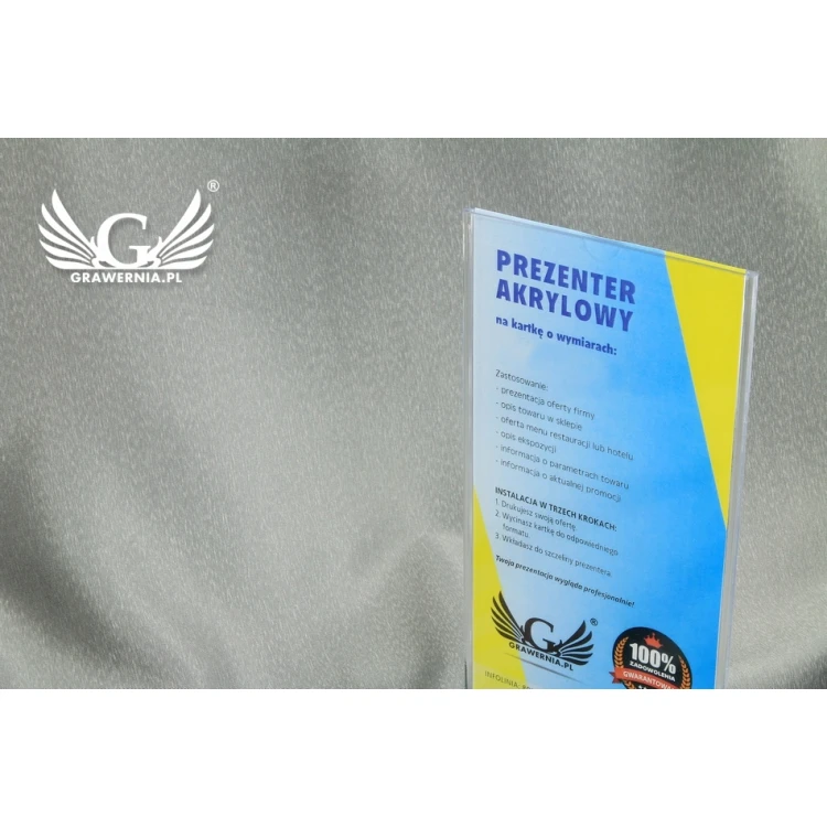 Prezenter akrylowy na kartkę (105x210mm) - model PR009