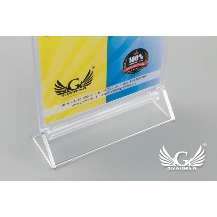 Stojak, ekspozytor plastikowy na kartkę o wym. 150x200mm - model PR016