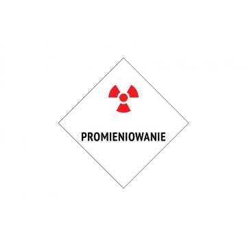Promieniowanie - tabliczka ostrzegawcza wym. 230x230mm - PVC - kolorowy druk UV - BHP138