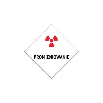 Promieniowanie - tabliczka ostrzegawcza wym. 230x230mm - PVC - kolorowy druk UV - BHP138
