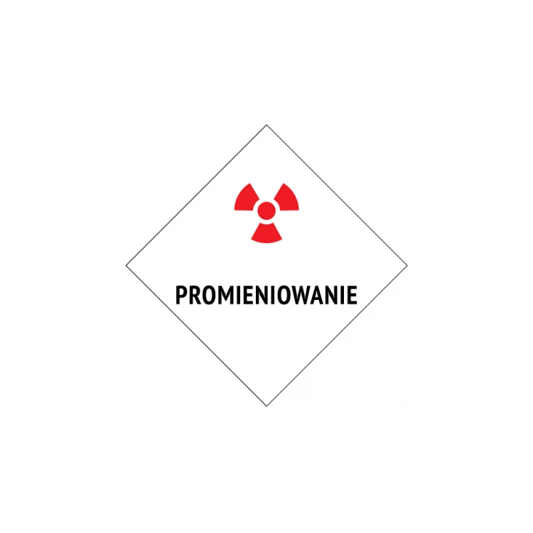 Promieniowanie - tabliczka ostrzegawcza wym. 230x230mm - PVC - kolorowy druk UV - BHP138