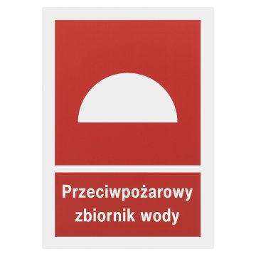 Przeciwpożarowy zbiornik wody - białe PVC z nadrukiem UV - wym. 150x200mm - TAB662