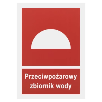 Przeciwpożarowy zbiornik wody - białe PVC z nadrukiem UV - wym. 150x200mm - TAB662