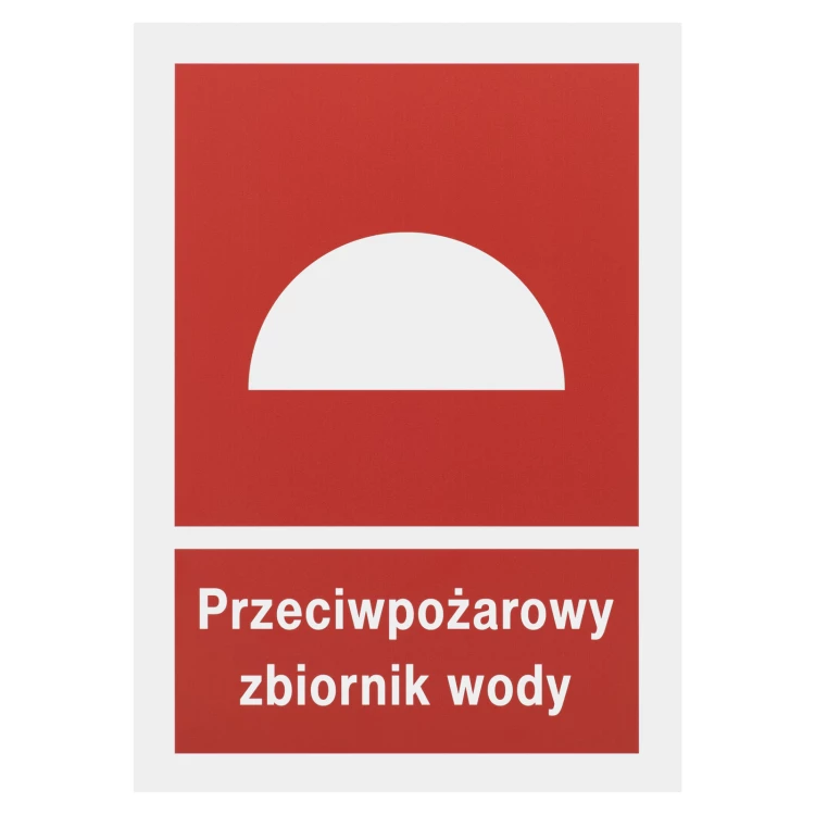 Przeciwpożarowy zbiornik wody - białe PVC z nadrukiem UV - wym. 150x200mm - TAB662