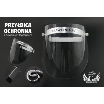Przyłbica ochronna na twarz z tekstem lub logotypem - PCA003