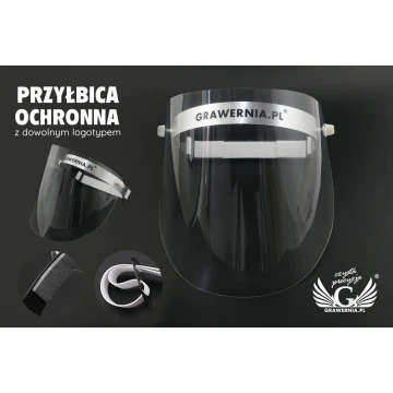 Przyłbica ochronna na twarz z tekstem lub logotypem - PCA003