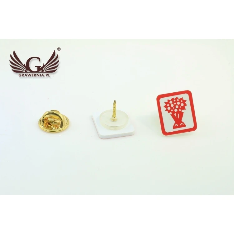 Przypinki/Pinsy mini z Twoim logo - grawer laserem - PS008