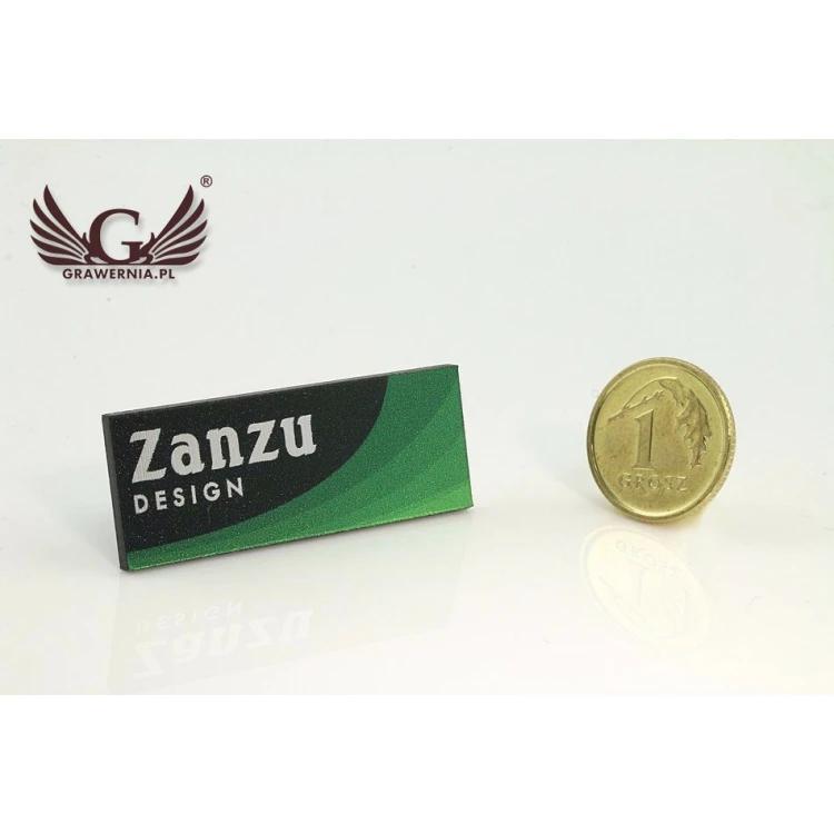 Przypinki/Pinsy mini z Twoim logo - kolorowy druk UV - wym. 35x14mm - PS012