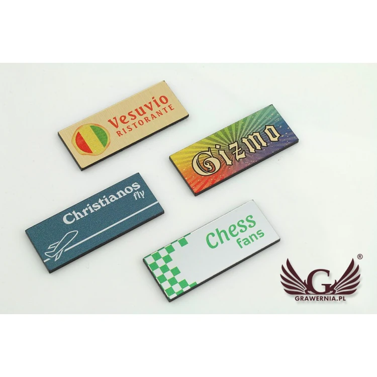 Przypinki/Pinsy mini z Twoim logo - kolorowy druk UV - wym. 35x14mm - PS012