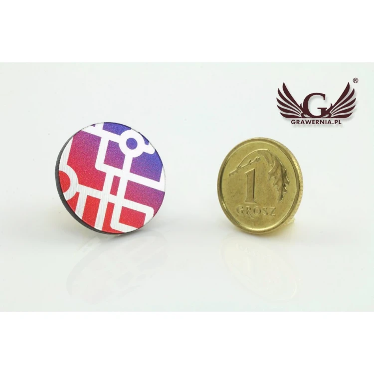Przypinki/Pinsy mini z Twoim logo - kolorowy druk UV - śr.19mm - PS013