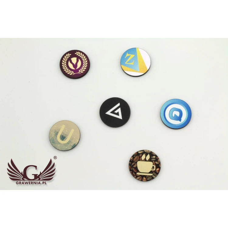Przypinki/Pinsy mini z Twoim logo - kolorowy druk UV - śr.19mm - PS013