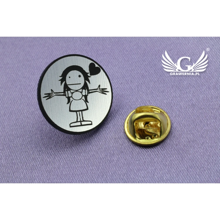 Przypinki/Pinsy mini z Twoim logo - grawer laserem - PS011