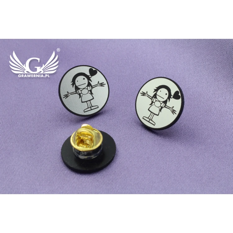Przypinki/Pinsy mini z Twoim logo - grawer laserem - PS011