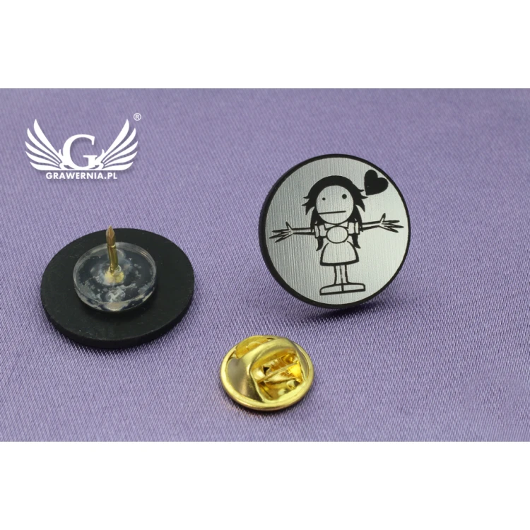 Przypinki/Pinsy mini z Twoim logo - grawer laserem - PS011