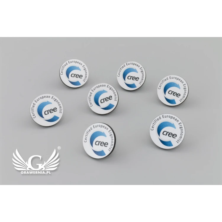 Przypinki/Pinsy mini z Twoim logo - kolorowy druk UV - śr.19mm - PS013