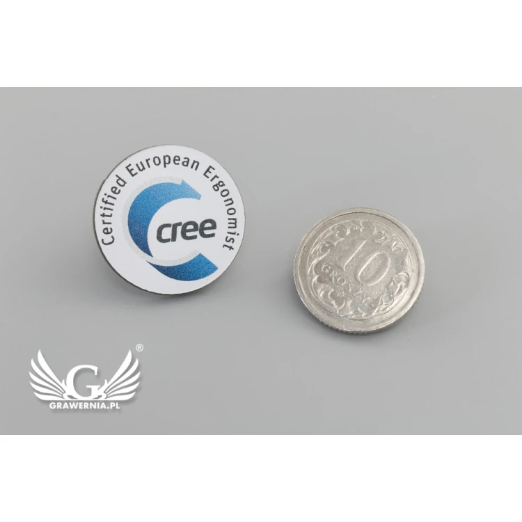 Przypinki/Pinsy mini z Twoim logo - kolorowy druk UV - śr.19mm - PS013