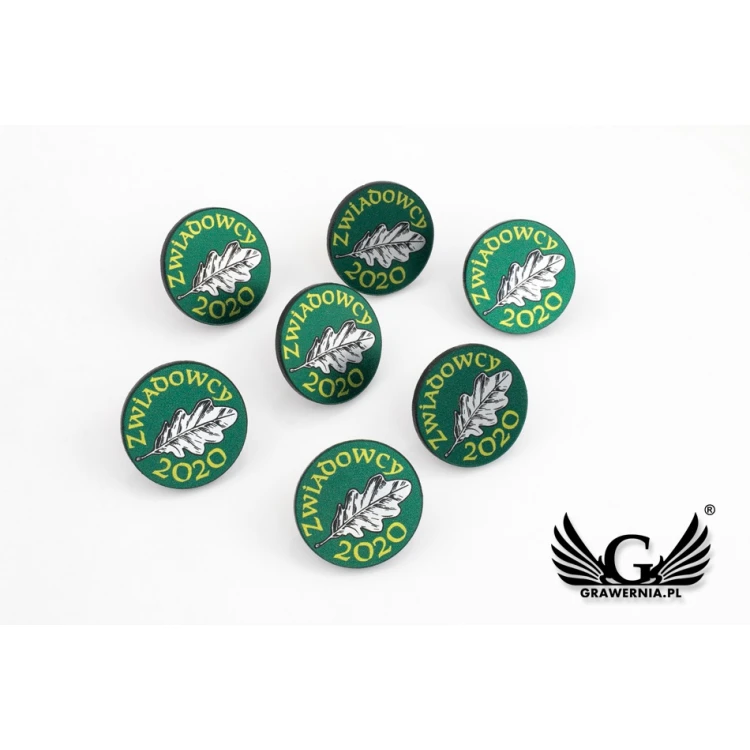 Przypinki/Pinsy mini z Twoim logo - wym: 22x22mm -  kolorowy druk UV - PS040