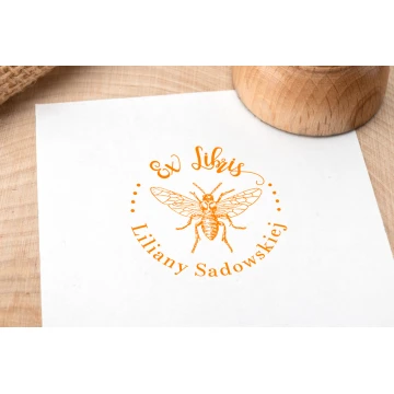 Stempel Ex Libris do odbijania w tuszu - Pszczoła - średnica gryfu 40mm - EX004