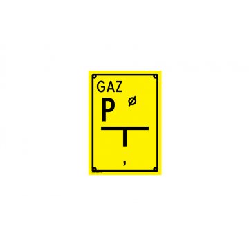 Punkt pomiarowy - tabliczka lokalizacyjna dla gazociągu - wym. 140x200mm - PVC - kolorowy druk UV - BHP103