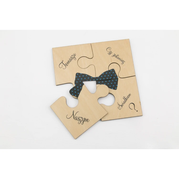 Puzzle - zaproszenia ślubne dla świadków - cyfrowy druk UV - ZAP014