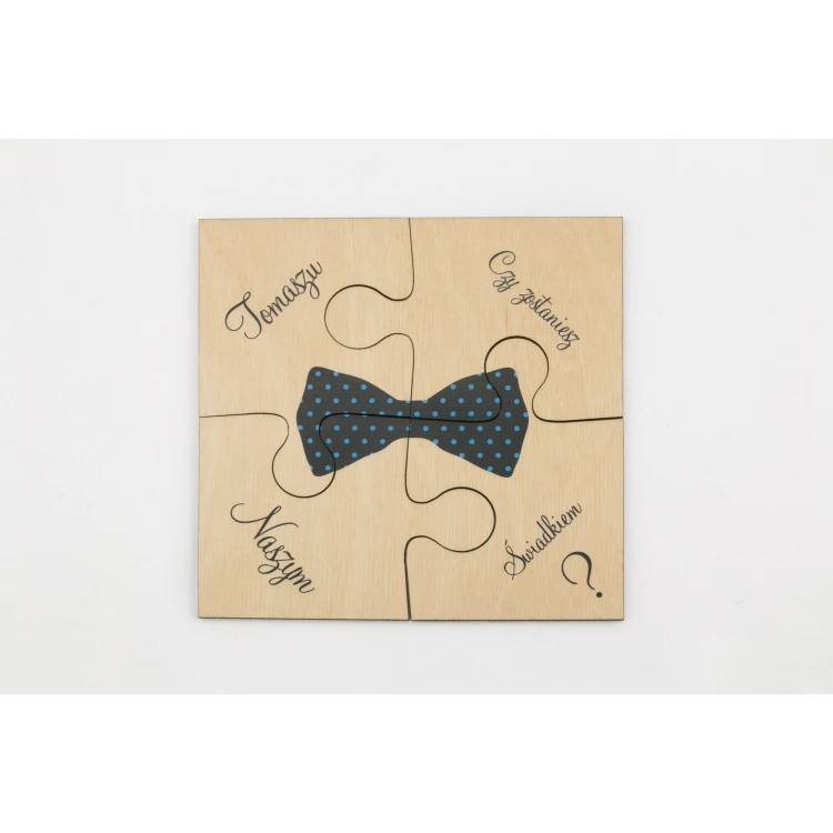 Puzzle - zaproszenia ślubne dla świadków - cyfrowy druk UV - ZAP014