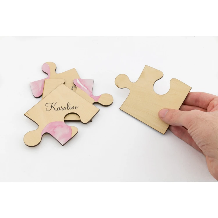 Puzzle - zaproszenia ślubne dla świadków - cyfrowy druk UV - ZAP012