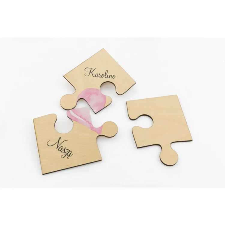 Puzzle - zaproszenia ślubne dla świadków - cyfrowy druk UV - ZAP012