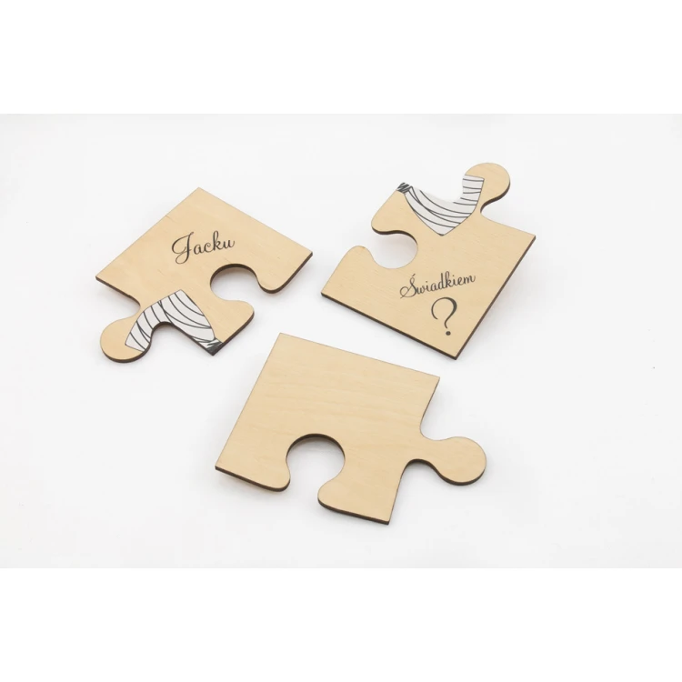Puzzle - zaproszenia ślubne dla świadków - cyfrowy druk UV - ZAP013