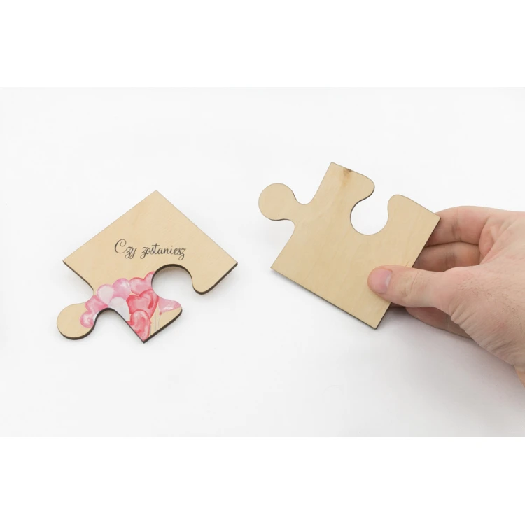 Puzzle - zaproszenia ślubne dla świadków - cyfrowy druk UV - ZAP011