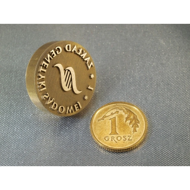 Referentka z mosiądzu - LOGO STEMPEL - średnica 20mm