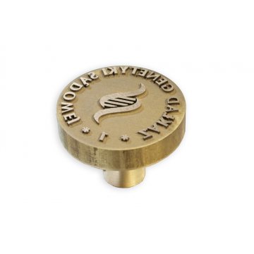 Referentka z mosiądzu - LOGO STEMPEL - średnica 20mm